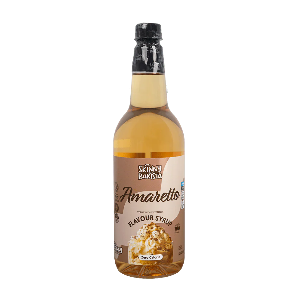 Skinny Barista Amaretto Flavour Syrup - Zero Calorie Sugar Free Skinny Coffee - 1 Litre
