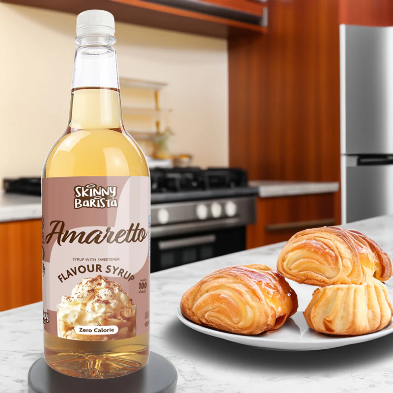 Skinny Barista Amaretto Flavour Syrup - Zero Calorie Sugar Free Skinny Coffee - 1 Litre - Image 2