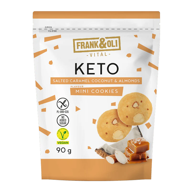 Frank & Oli Keto Mini Cookies Salted Caramel Coconut & Almonds 90g