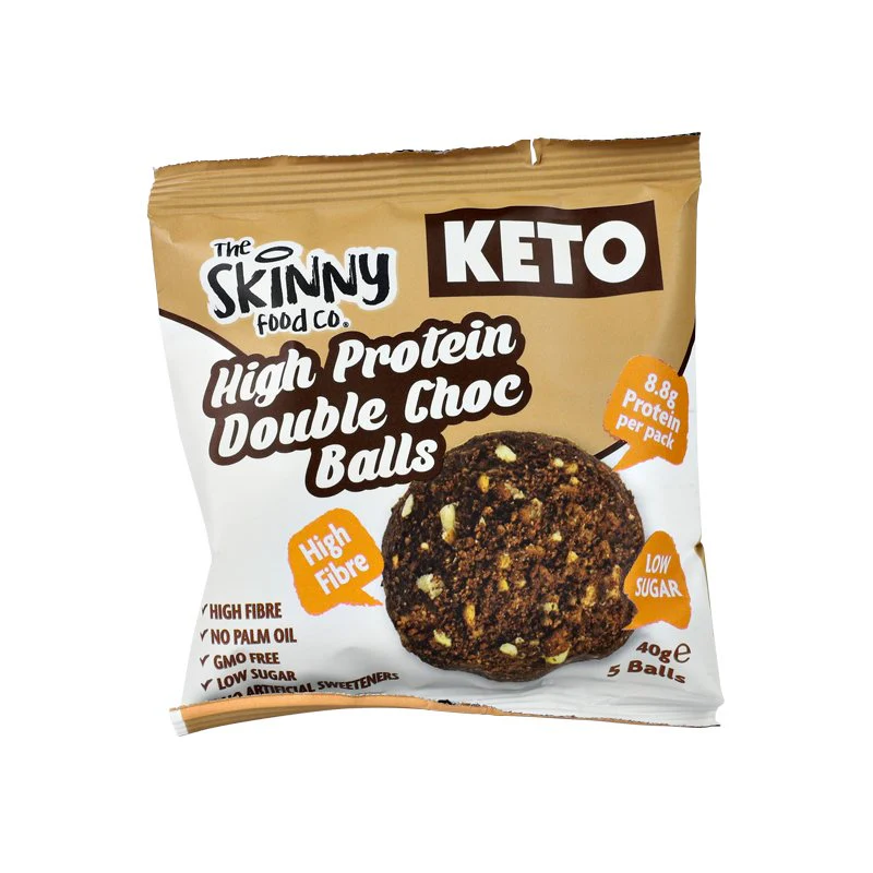 High Protein Skinny KETO Balls (8.8g Protein Per Serving) - Double Chocolate