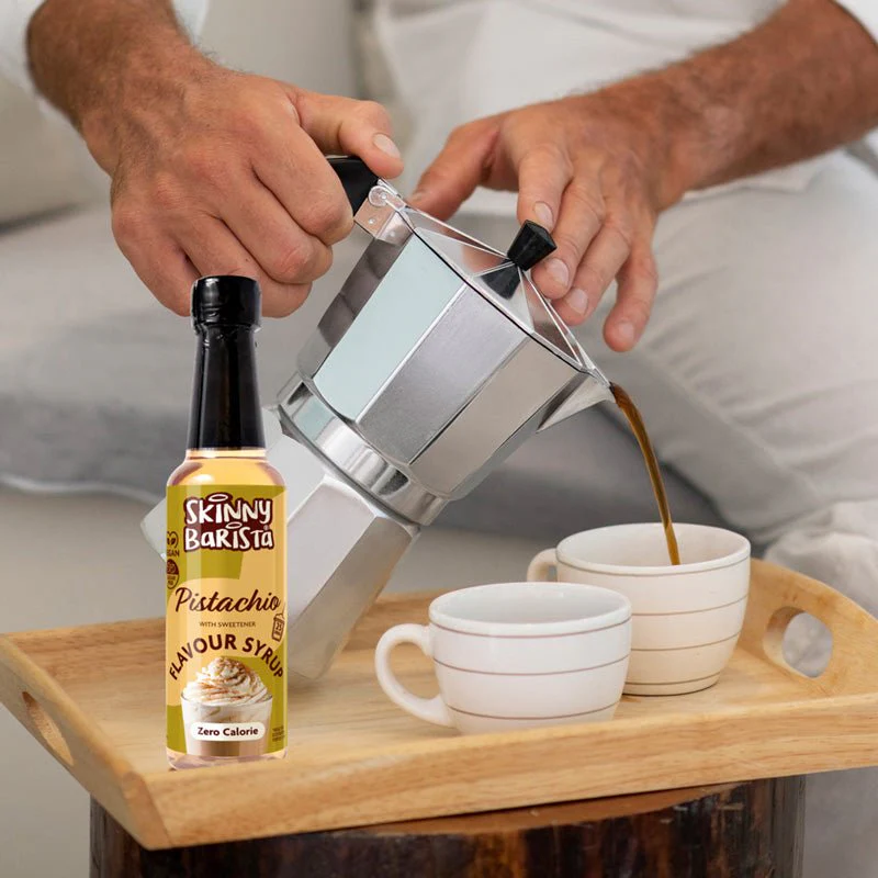 Skinny Barista Pistachio Flavour Syrup - Zero Calorie Sugar Free Skinny Coffee Syrup - 250ml - LIMITED EDITION - Image 2