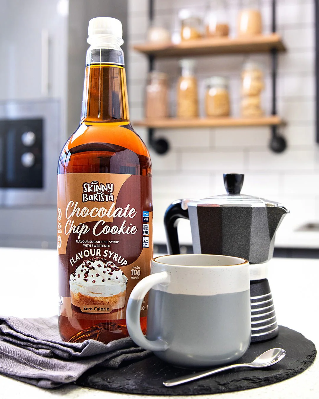 Skinny Barista Chocolate Chip Cookie Flavour Syrup - Sugar Free Skinny Coffee Syrup - 1 Litre (Limited Edition) - Image 2