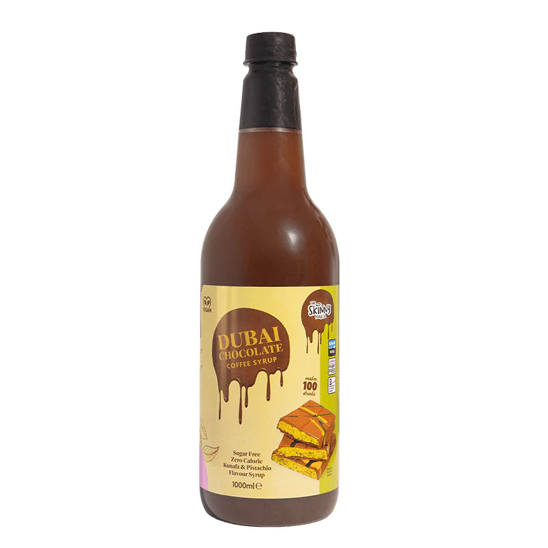Skinny Barista Dubai Chocolate Flavour Syrup - Zero Calorie Sugar Free Skinny Coffee - 1 Litre