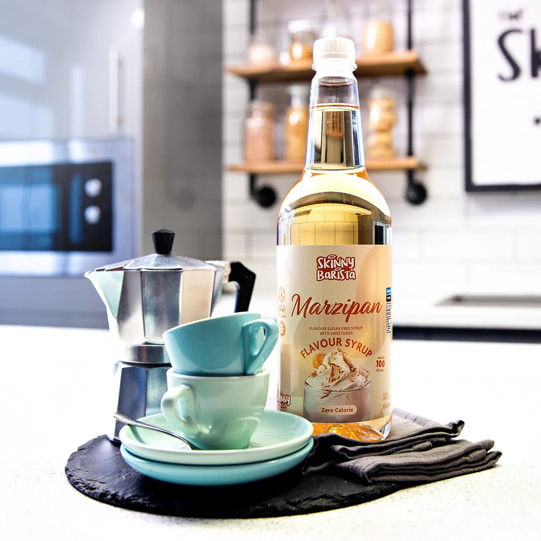 Skinny Barista Marzipan Flavour Syrup - Zero Calorie Sugar Free Skinny Coffee - 1 Litre (Limited Edition) - Image 2