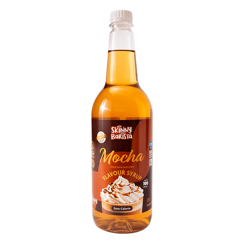 Skinny Barista Mocha Flavour Syrup - Zero Calorie Sugar Free Skinny Coffee - 1 Litre (Limited Edition)