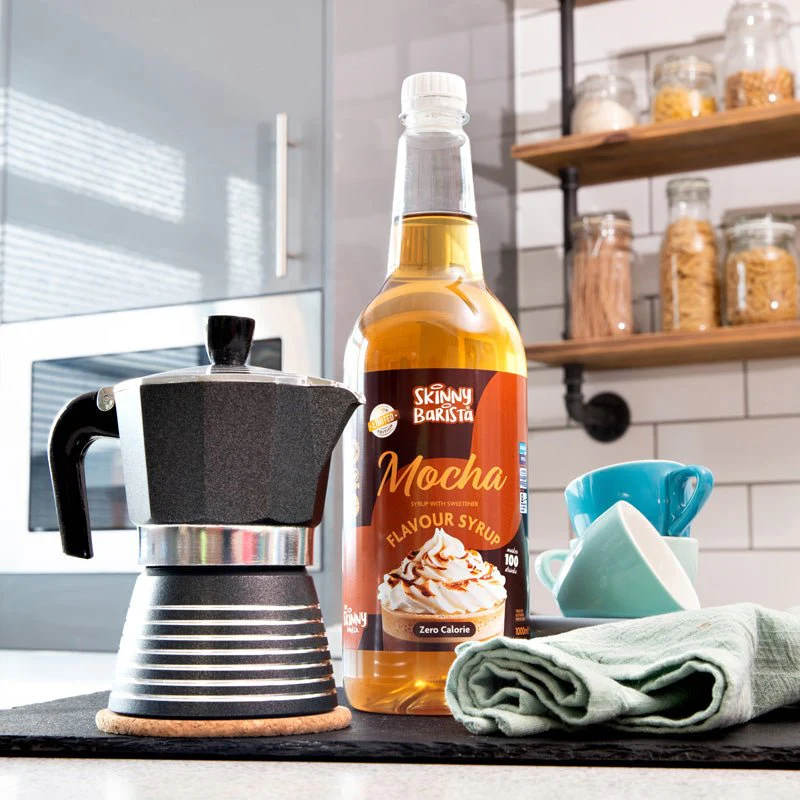 Skinny Barista Mocha Flavour Syrup - Zero Calorie Sugar Free Skinny Coffee - 1 Litre (Limited Edition) - Image 2