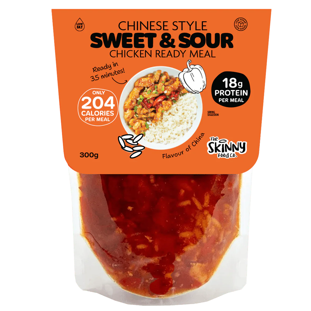 Skinny Chinese Sweet & Sour Chicken 207 Calories Ready Meal - 300g