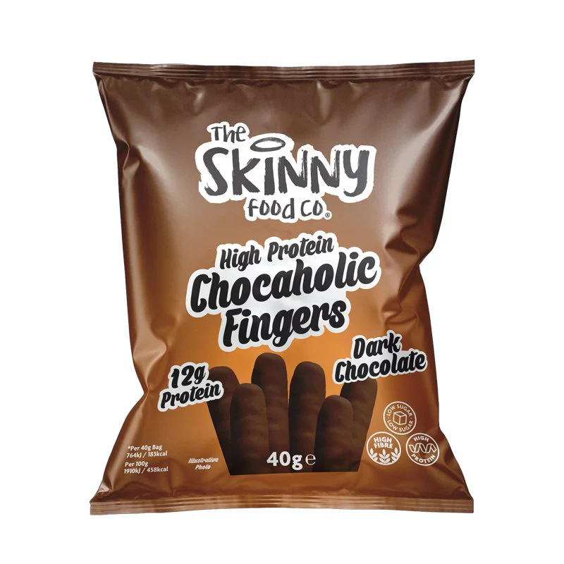 Skinny High Protein Chocaholic Dark Hazelnut Chocolate Fingers 40g