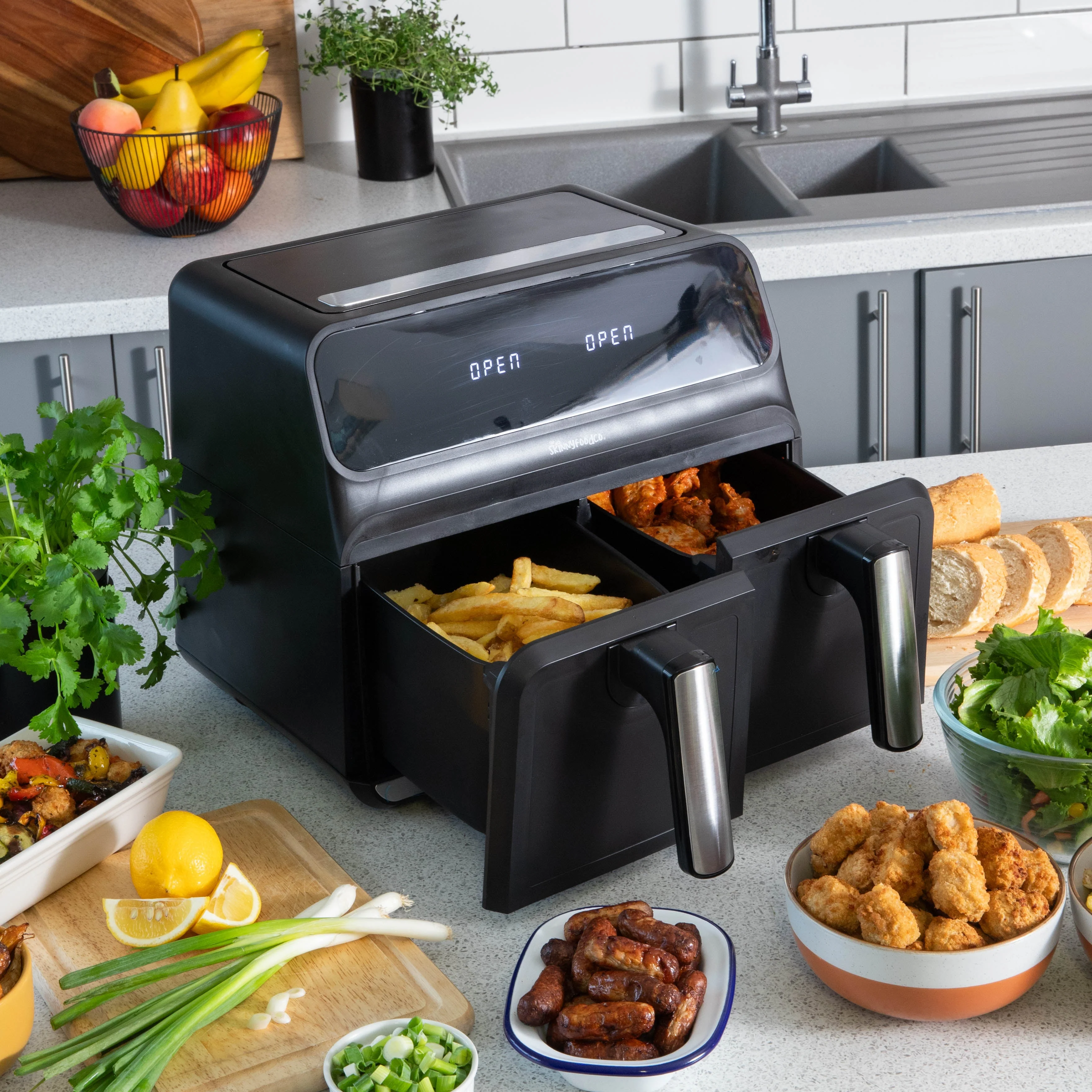 Skinny Food Co Black Dual Zone Air Fryer 8 Litre (Free Digital Air Fryer Recipe Book) - Ninja Alternative - Image 4