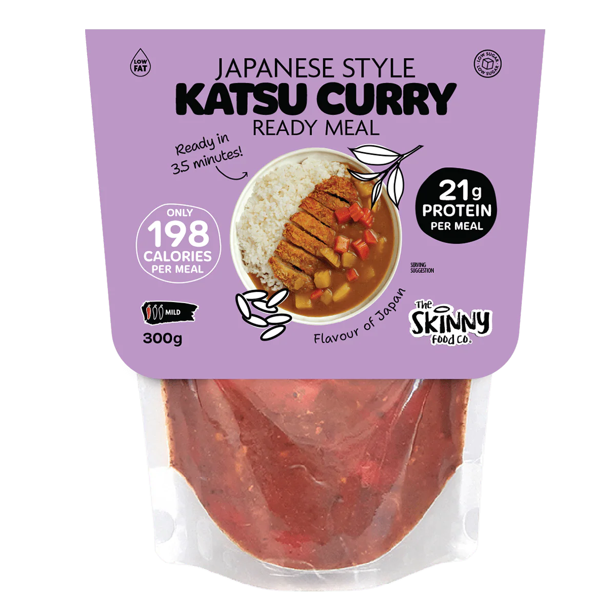 Skinny Japanese Style Katsu Curry 198 Calories Ready Meal - 300g
