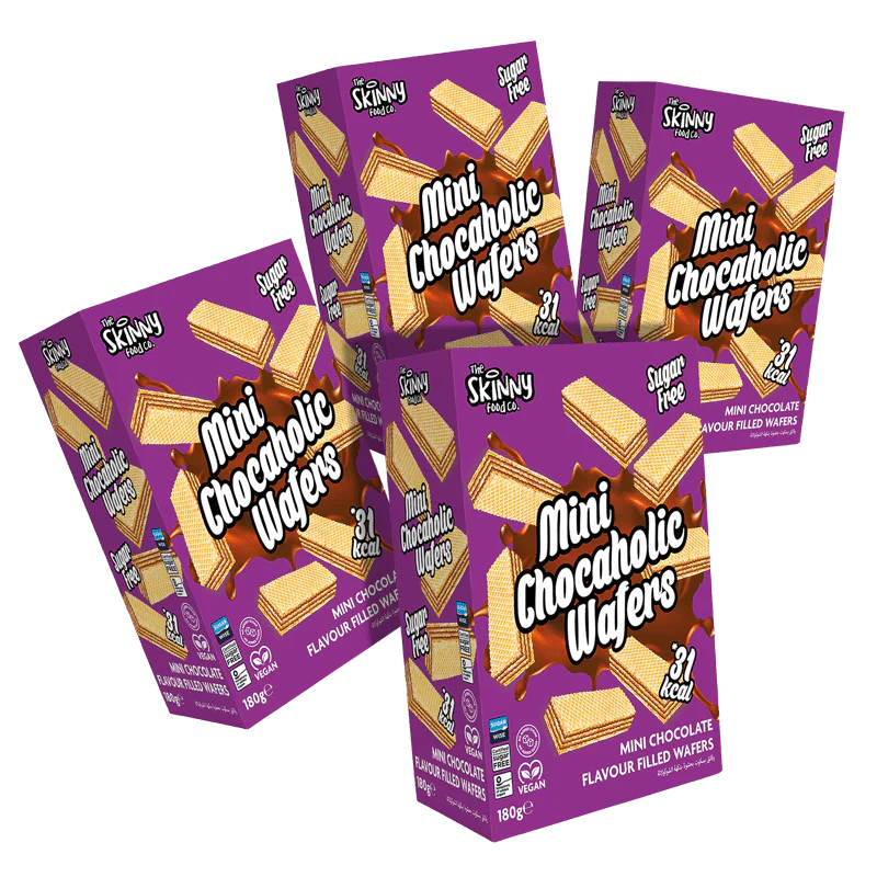 Skinny Mini Chocaholic Wafers 180g x 4 Box Bundle