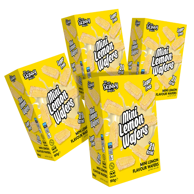 (Clearance, Past Best Before, Feb 26) Skinny Mini Lemon Wafers 180g x 4 Box Bundle