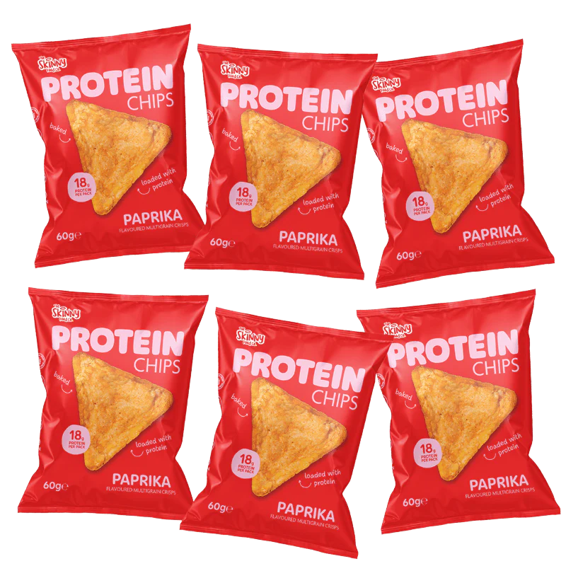 Skinny Protein Chips Paprika Flavour Multibuy 6 x 60g (18g protein per pack)
