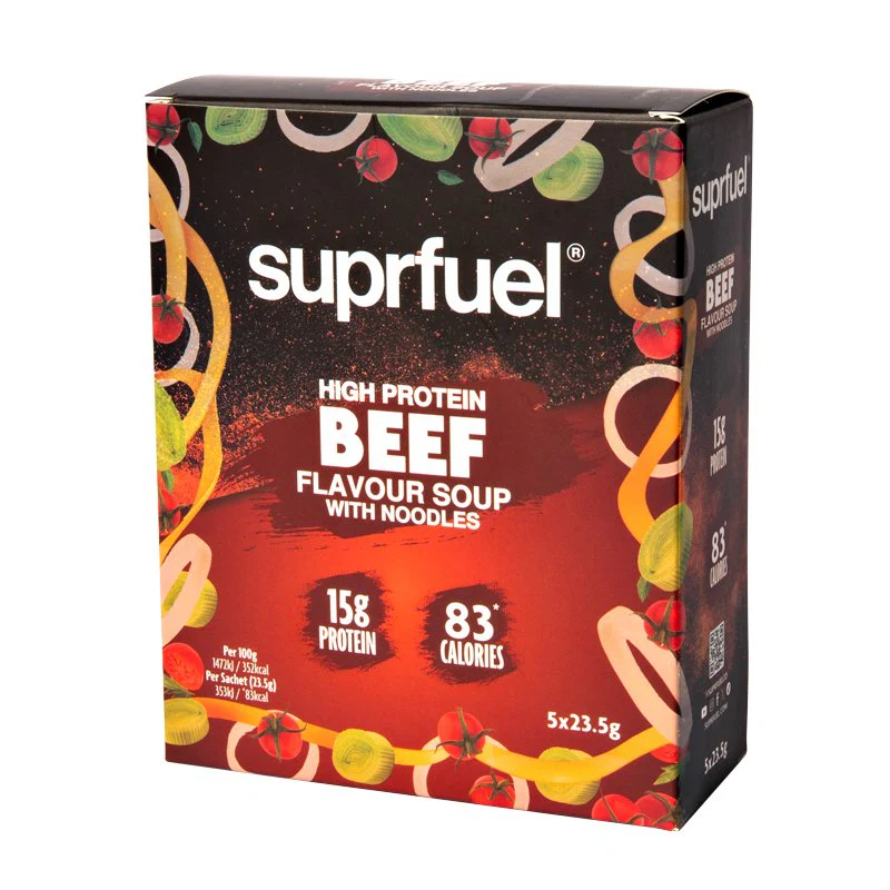 Suprfuel High Protein Beef Flavour Soup with Noodles (5 Meals) 120g