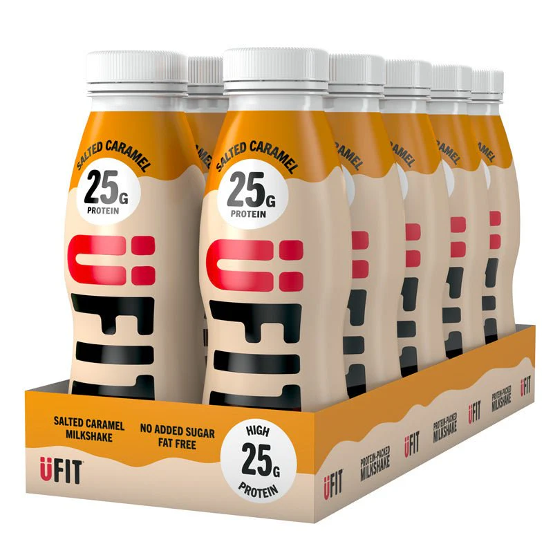 UFIT High Protein Ready to Drink Salted Caramel Shakes - 25g Protein - Image 2