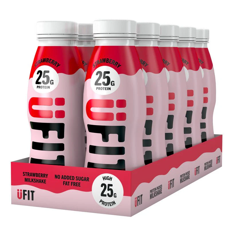 UFIT High Protein Ready to Drink Strawberry Shakes - 25g Protein - Image 2